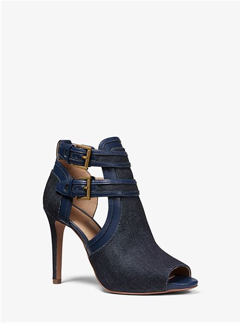 blaze leather open-toe bootie michael kors|Blaze Denim and Leather Open.